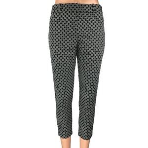 Liz Claiborne Women's Black Geometric Mid Rise Skinny Stretch Trousers Pants 2